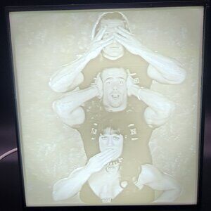 WWF WWE Triple H Shaun Michaels Chyna Lithopane Box 6.5x6x2 inches